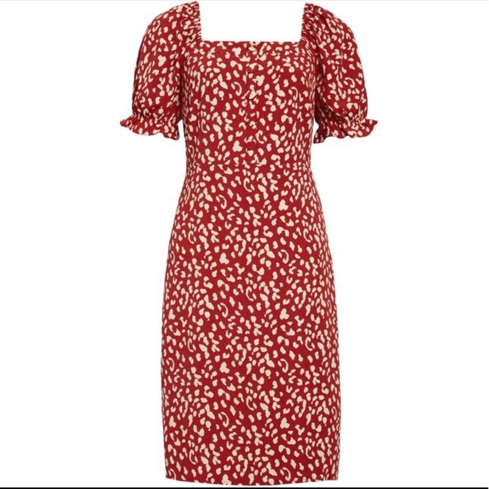 Chelsea 28 Leopard Print Square Neck Dress